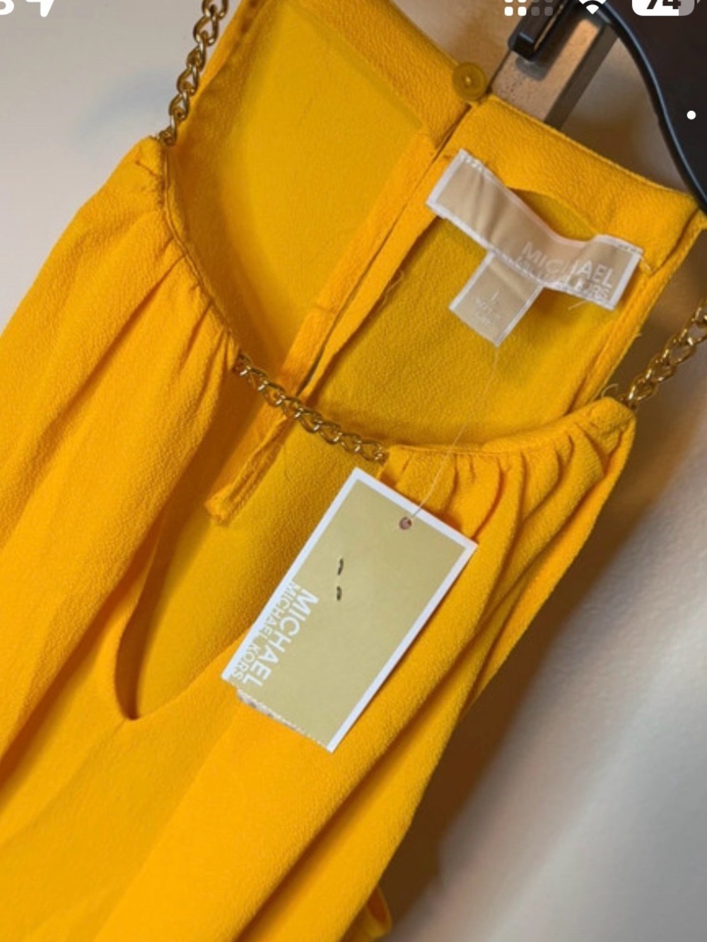 MICHAEL Michael Kors Yellow Chain-Strap Tank